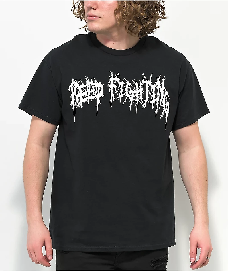 Schaf Keep Fighting Black T-Shirt