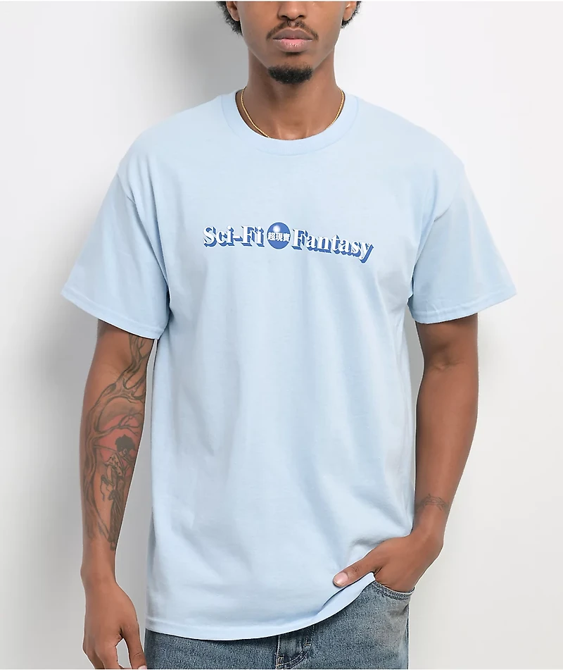 Sci-Fi Fantasy Desk Logo Blue T-Shirt