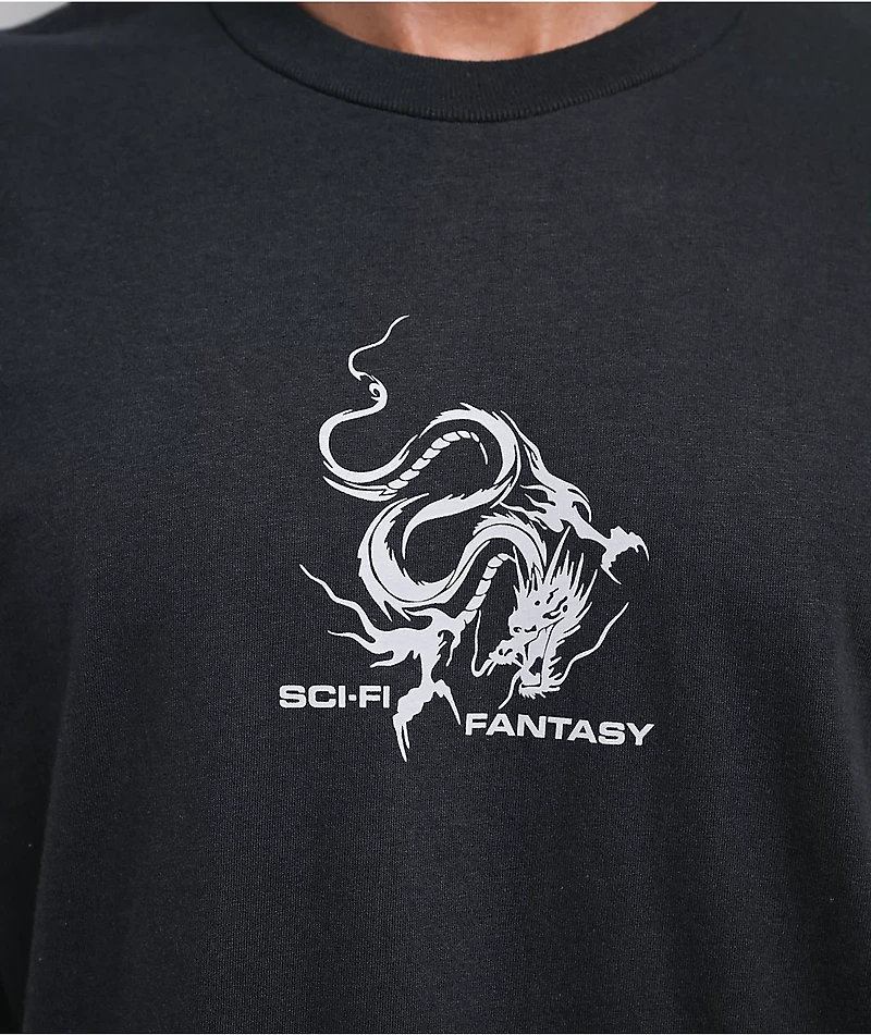Sci-Fi Fantasy Dragon Black T-Shirt