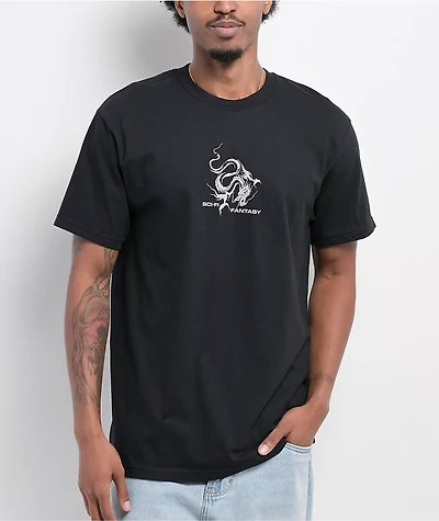 Sci-Fi Fantasy Dragon Black T-Shirt