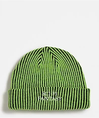 Sci-Fi Fantasy Logo Lime Green & Black Beanie
