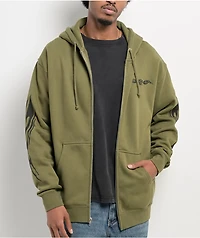 Sci-Fi Fantasy Origin Green Zip Hoodie