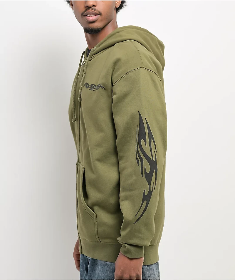 Sci-Fi Fantasy Origin Green Zip Hoodie