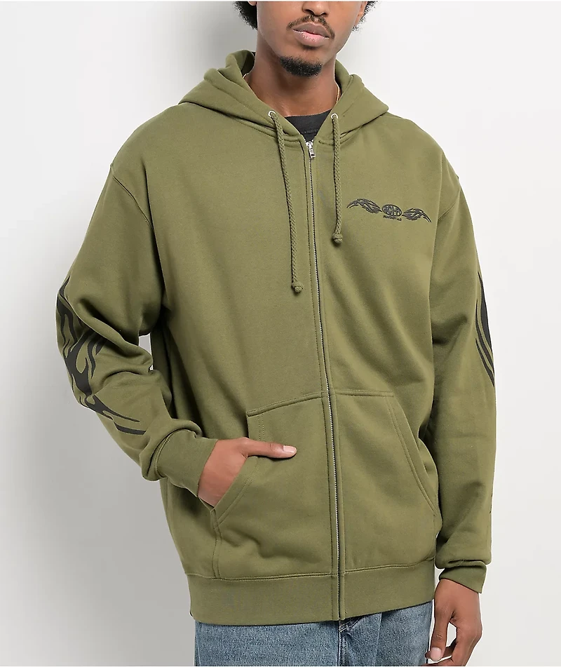 Sci-Fi Fantasy Origin Green Zip Hoodie