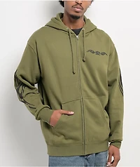 Sci-Fi Fantasy Origin Green Zip Hoodie