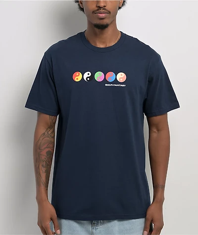 Sci-Fi Fantasy Yin Yang Navy T-Shirt