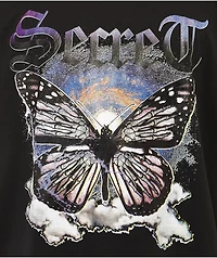 Secret Scientist Butterfly Black T-Shirt