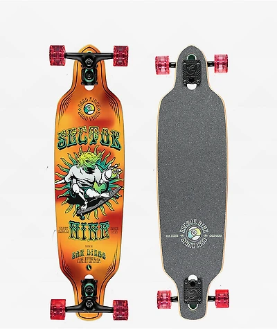Sector 9 9er Mini Fractal Orange 34" Drop Through Longboard Complete