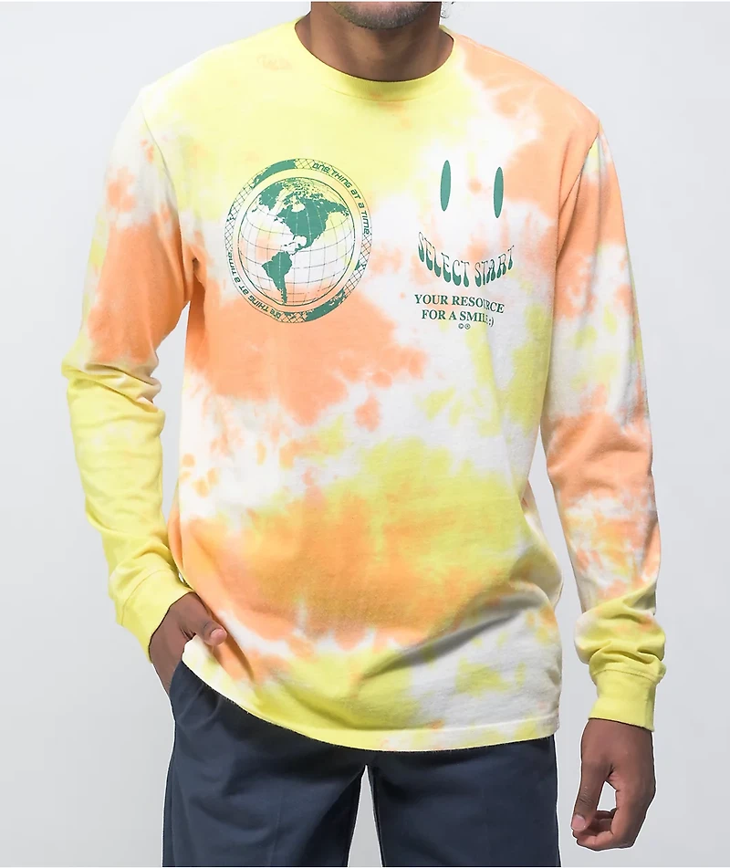 Select Start MH Happy Orange Tie Dye Long Sleeve T-Shirt