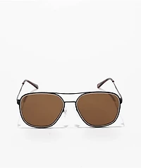 Semi Traditional Black & White Pilot Sunglasses