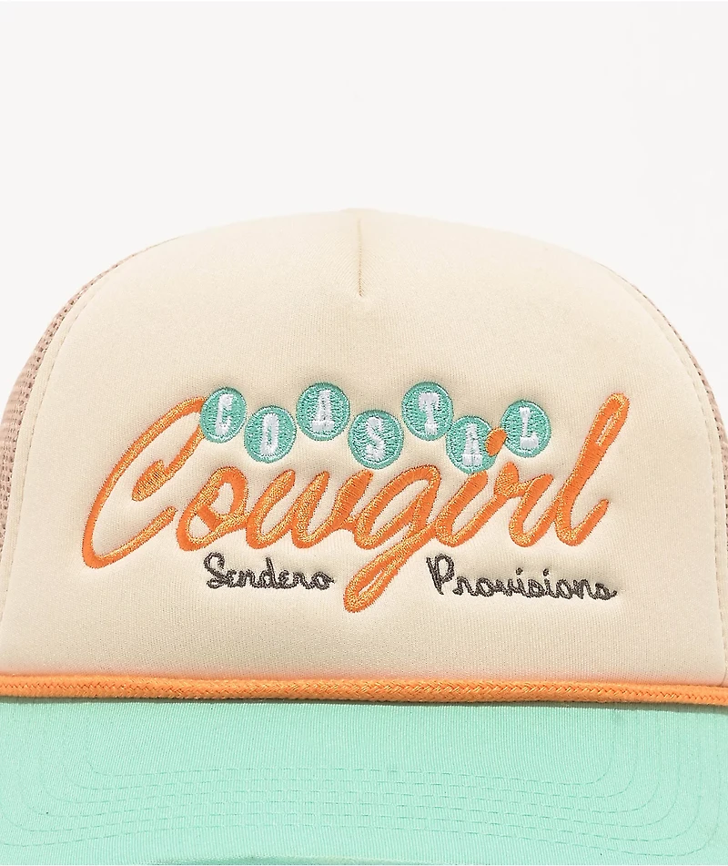 Sendero Coastal Cowgirl Cream & Teal Trucker Hat