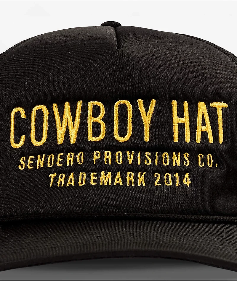 Sendero Cowboy Black & Gold Trucker Hat
