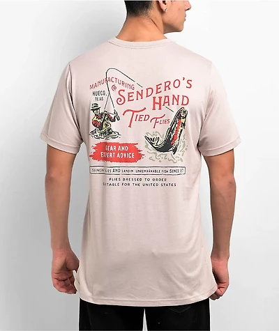 Sendero Hand Tied Flies Tan T-Shirt