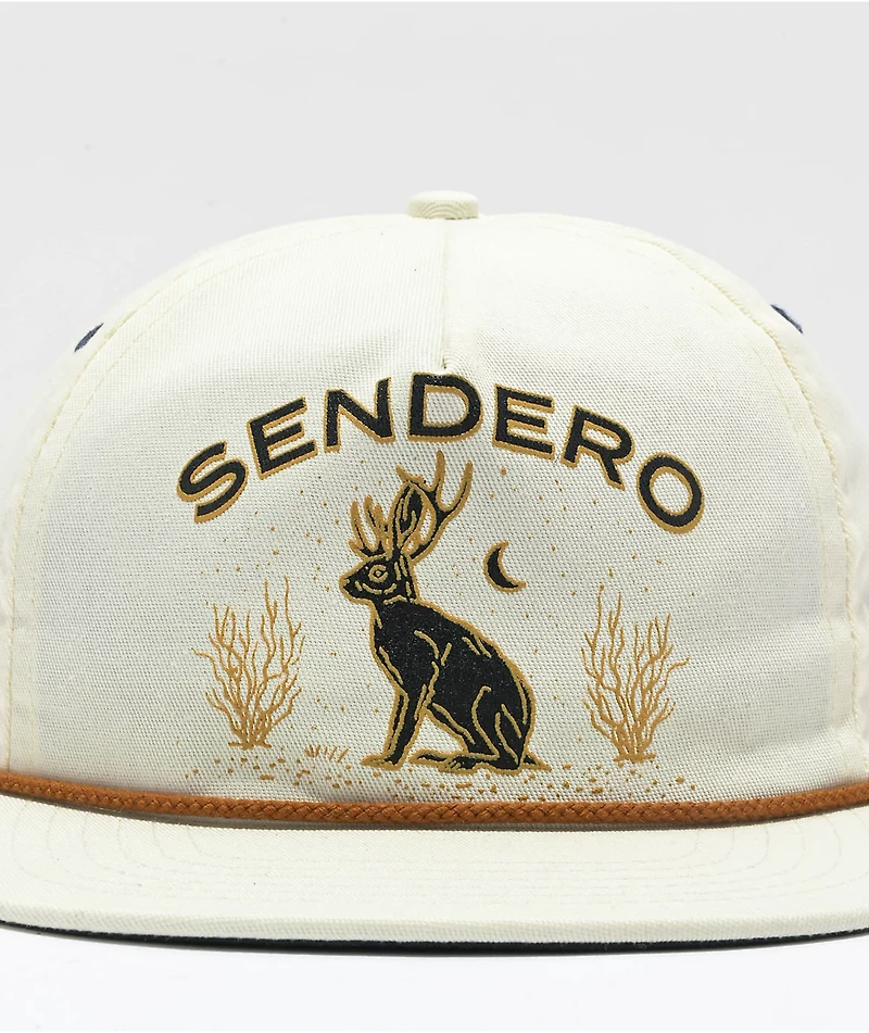 Sendero Jackalope White Snapback Hat