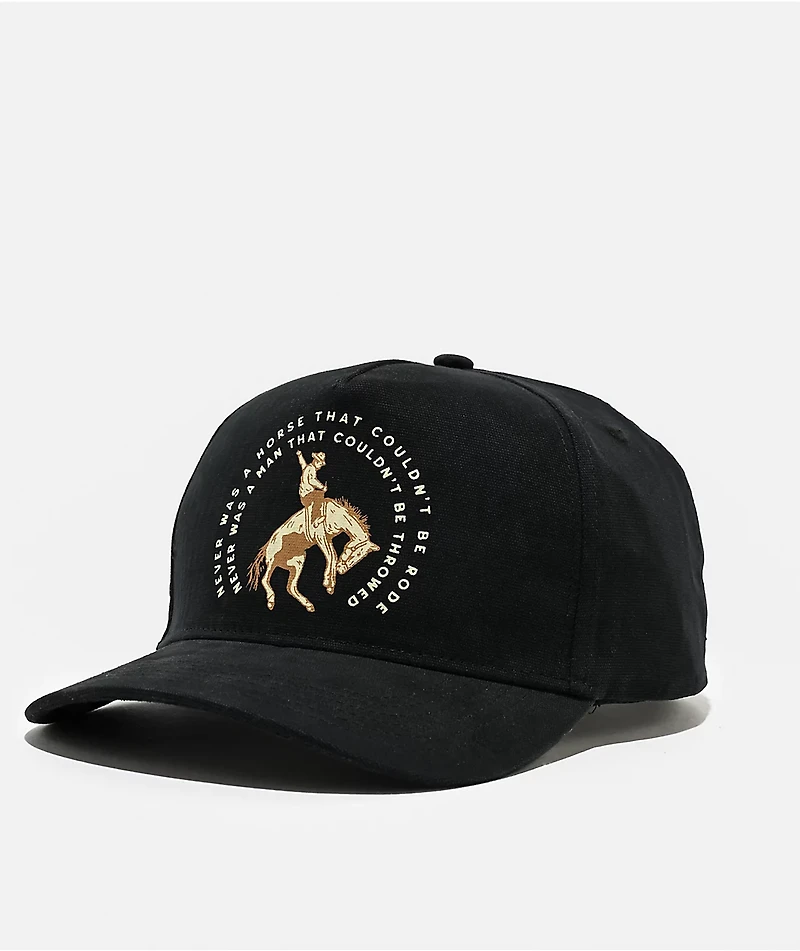 Sendero Never Was A Horse Black Canvas Snapback Hat