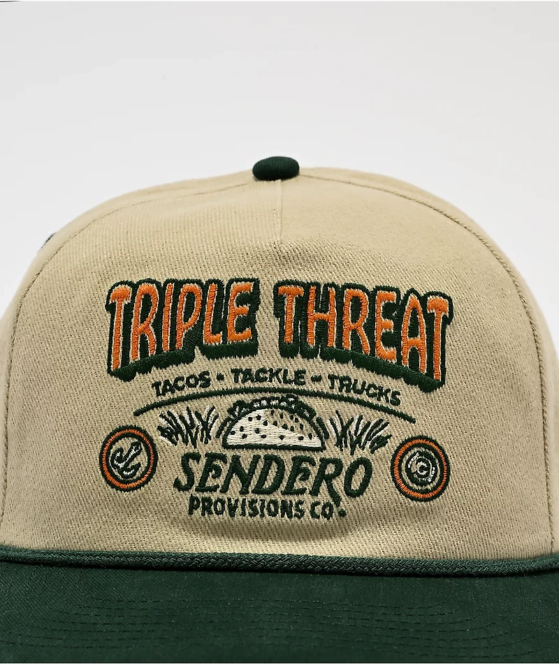 Sendero Triple Threat Green & Khaki Snapback Hat