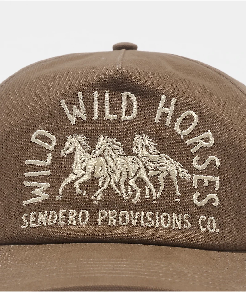 Sendero Wild Wild Horses Brown Snapback Hat