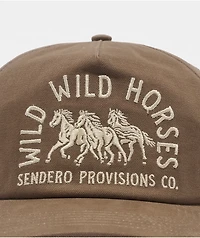 Sendero Wild Wild Horses Brown Snapback Hat