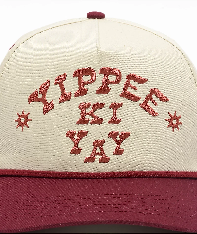 Sendero Yippee Ki Yay Cream & Maroon Snapback Hat