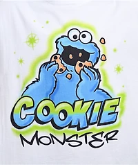 Sesame Street Cookie Monster Airbrush White T-Shirt
