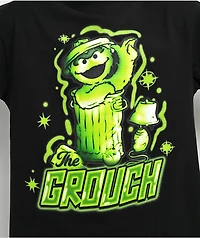 Sesame Street Oscar The Grouch Airbrush Black T-Shirt