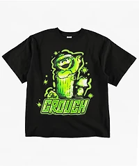 Sesame Street Oscar The Grouch Airbrush Black T-Shirt