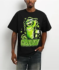Sesame Street Oscar The Grouch Airbrush Black T-Shirt