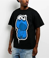 Sesame Street Zombie Cookie Monster Black T-Shirt