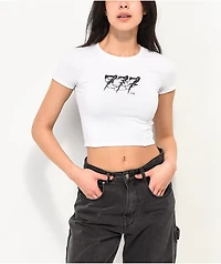Shaf Make Your Own Luck White Crop T-Shirt