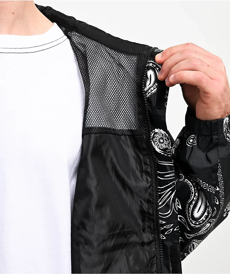 Shaka Wear 2.0 Black Paisley Windbreaker Jacket