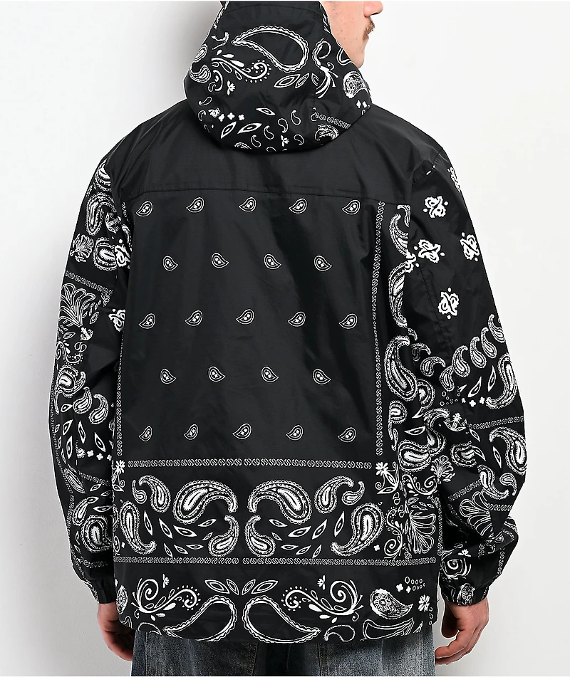 Shaka Wear 2.0 Black Paisley Windbreaker Jacket
