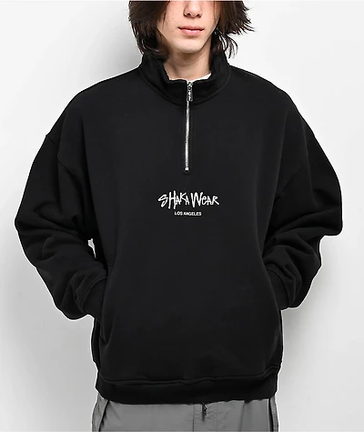 Shaka Wear 3M Logo Black Quarter Zip Sweatshirt