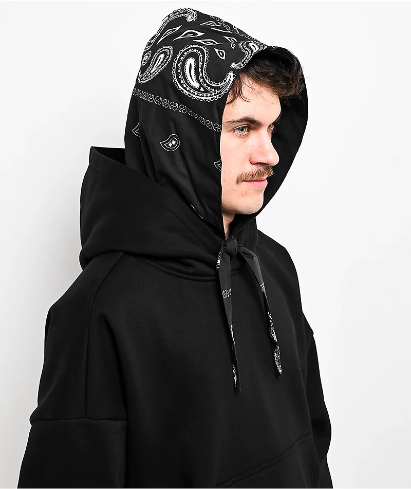 Shaka Wear Bandana Double Hood Black Hoodie