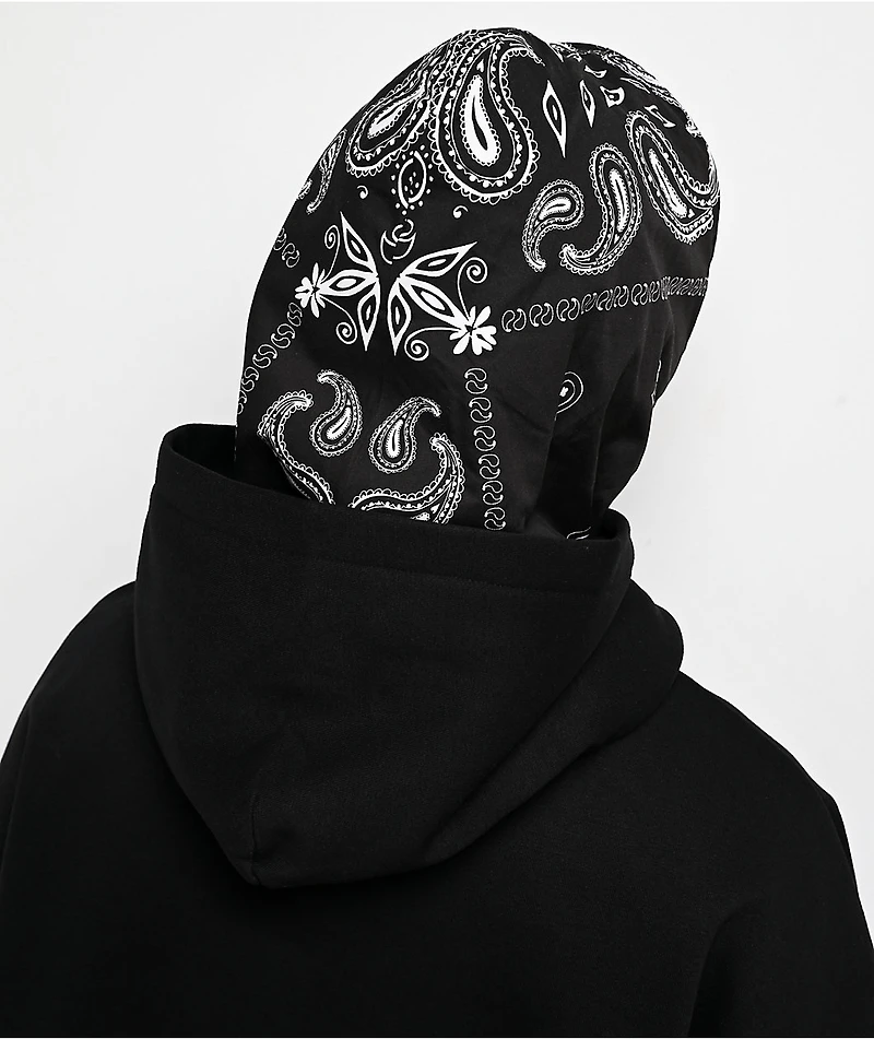 Shaka Wear Bandana Double Hood Black Hoodie