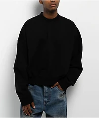 Shaka Wear Black Crop Crewneck Sweatshirt