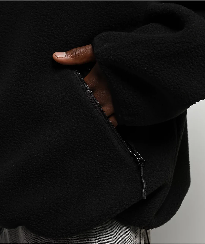 Shaka Wear Black Sherpa Quarter Zip Hoodie