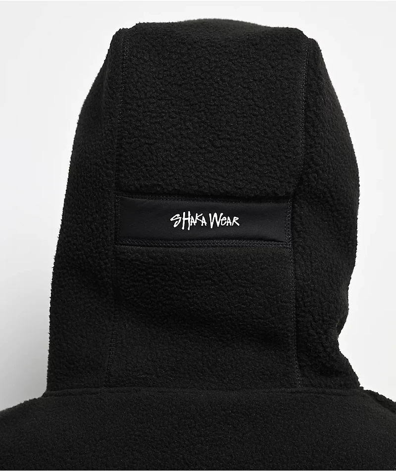 Shaka Wear Black Sherpa Quarter Zip Hoodie