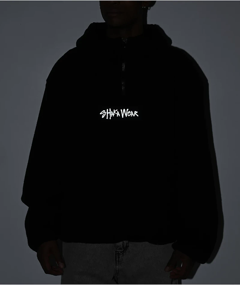 Shaka Wear Black Sherpa Quarter Zip Hoodie