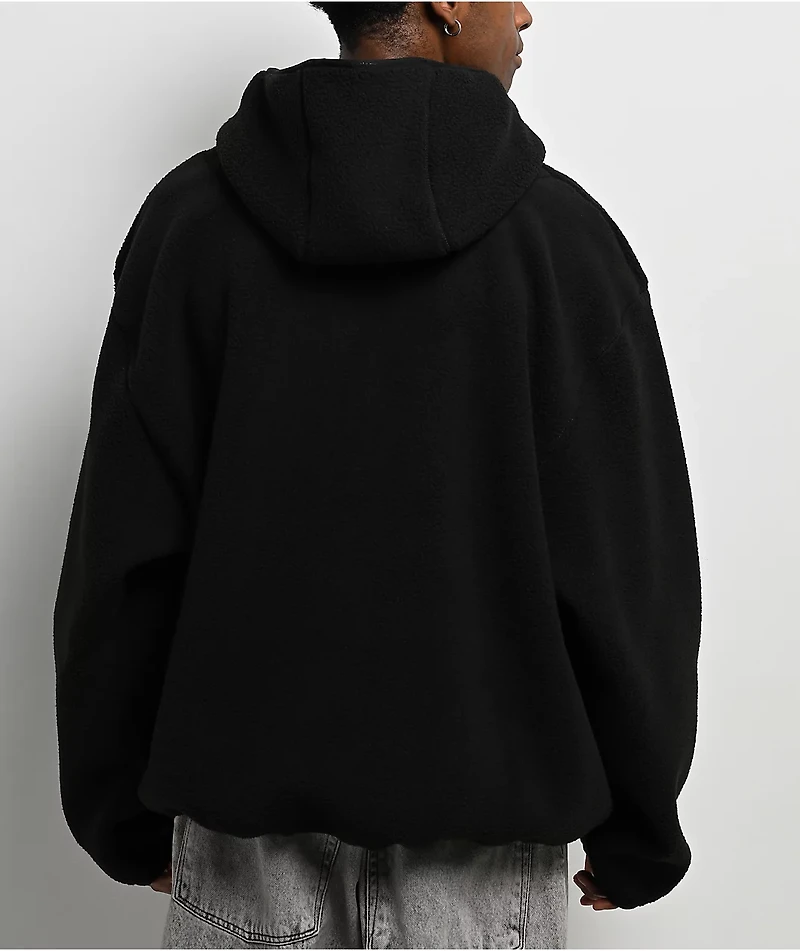 Shaka Wear Black Sherpa Quarter Zip Hoodie