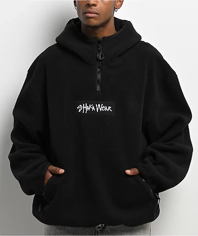 Shaka Wear Black Sherpa Quarter Zip Hoodie