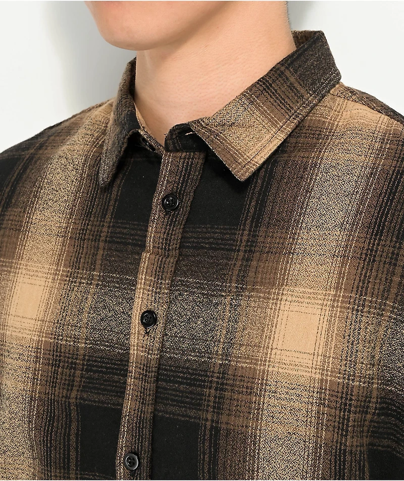 Shaka Wear Brown Plaid Heavyweight Flannel Shirt