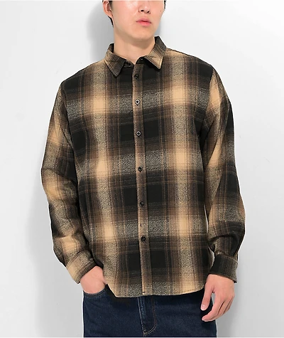 Shaka Wear Brown Plaid Heavyweight Flannel Shirt