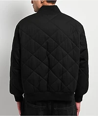Shaka Wear Diamond Quilted Black Bomber Jacket