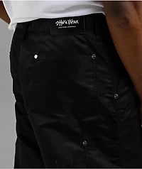 Shaka Wear Double Knee Black Nylon Cargo Pants