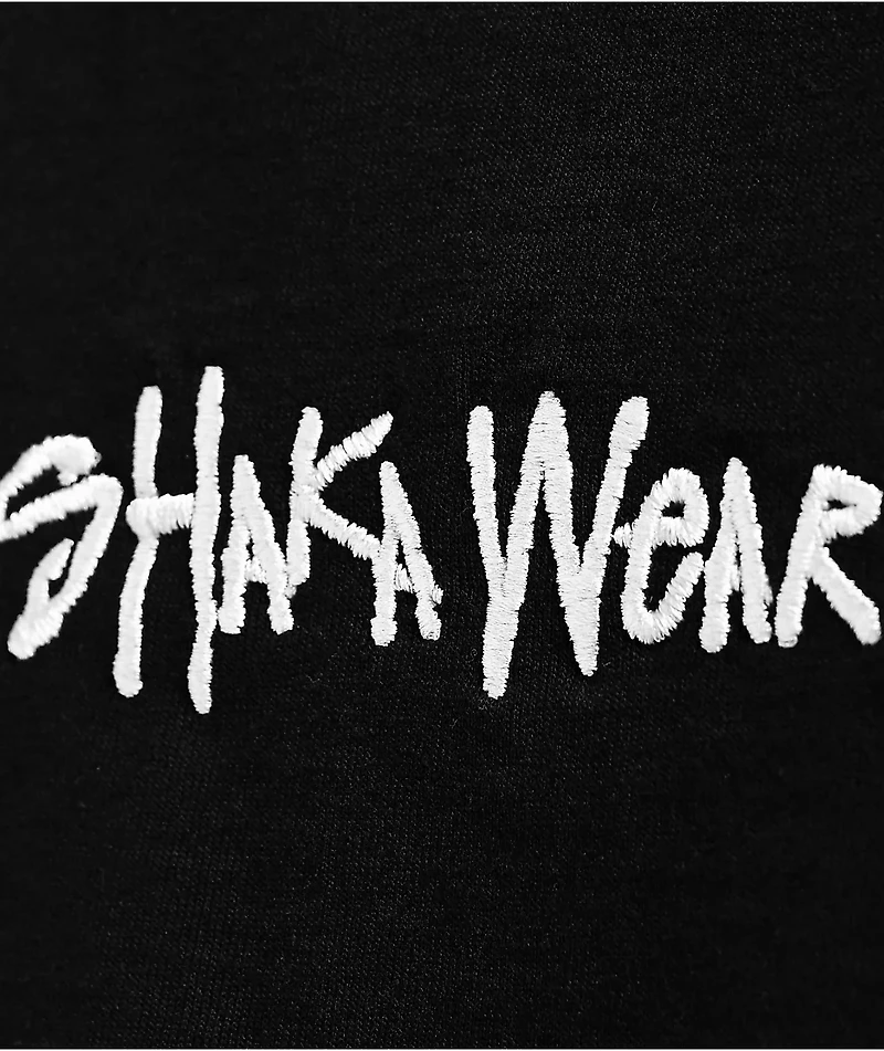 Shaka Wear Embroidered Logo Black Heavyweight T-Shirt