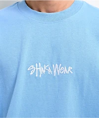 Shaka Wear Embroidered Logo Blue Heavyweight T-Shirt