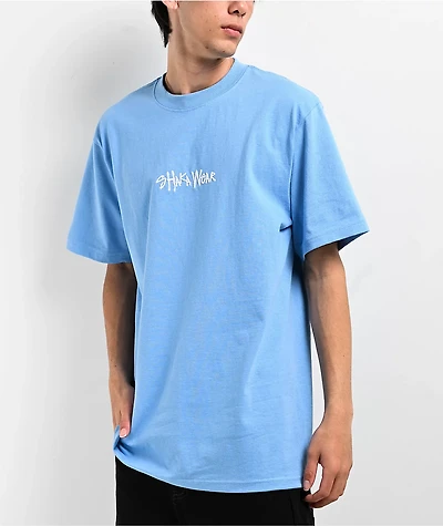 Shaka Wear Embroidered Logo Blue Heavyweight T-Shirt