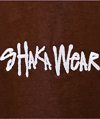 Shaka Wear Embroidered Logo Brown Heavyweight T-Shirt
