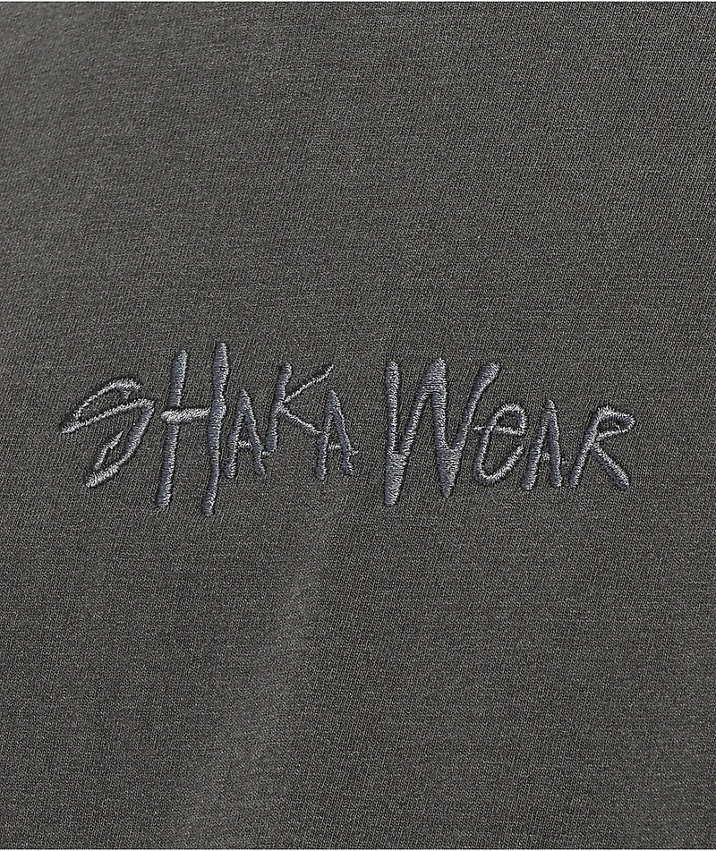 Shaka Wear Embroidered Logo Charcoal Heavyweight T-Shirt