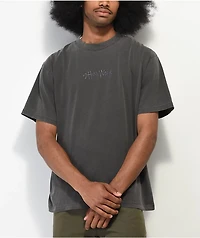 Shaka Wear Embroidered Logo Charcoal Heavyweight T-Shirt